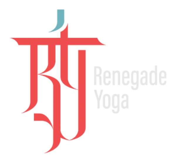 Renegade Yoga horizontal logo for dark backgrounds